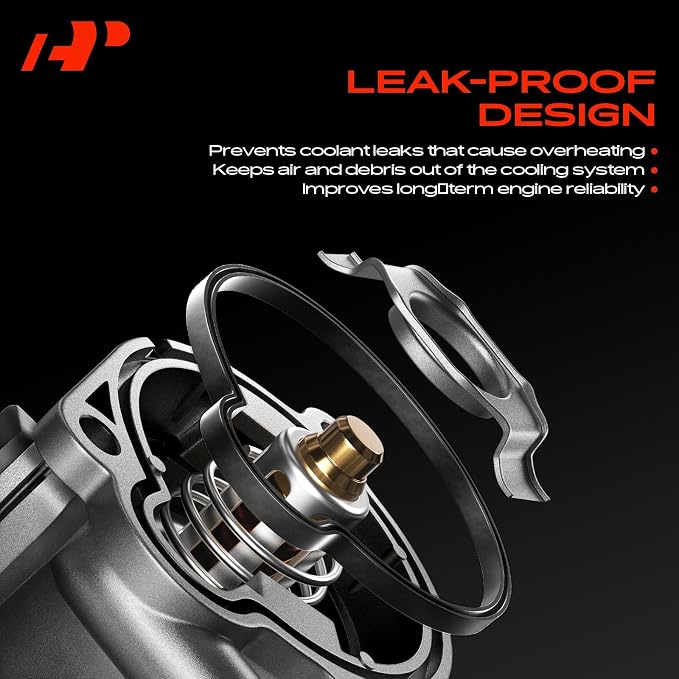 A-Premium Upgraded Aluminum Engine Coolant Thermostat Housing Assembly with Sensor & O-ring Compatible with Chevy Cruze 11-16, Sonic 12-20, Trax 13-21 & Buick Encore 13-21, 1.4L, Replace# 55565336