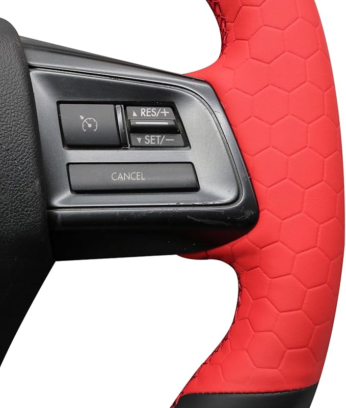 MEWANT Hand Stitch Steering Wheel Cover Wrap for Subaru WRX 2015-2021 / WRX STI 2015-2021 Steering Wheel Accessories for Subaru WRX