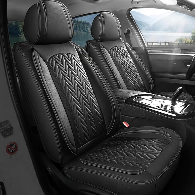SCITOO Universal Car Seat Covers Full Set,Waterproof Automotive Seat Covers for Front and Back Seats, Premium Car Seatshelteror, Seat Covers for Cars Black – Fits Most Vehicles(Black,Full Set)