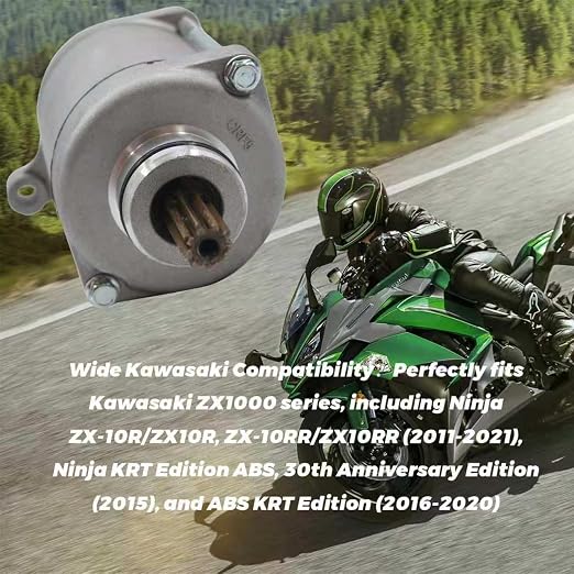 LOONGPART Starter Motor 21163-0064 211630064 Replacement for Kawasaki Ninja ZX-10R ZX10R ZX-10RR ZX10RR KRT Edition ABS 2011-2021