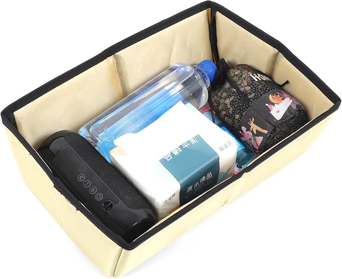 Under seat Storage Bag for Ineos Grenadier 2020-2025 Accessories Oxford Cloth Tool Organizer Box Under Front Seat, Underseat Hidden Bag Organizer Tray Drawer Bin with Anti-slip Handle (Beige)