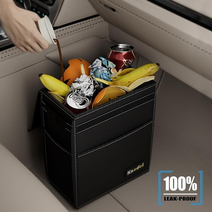 K KNODEL Large Car Trash Can with Heavy Duty Trunk Storage Organizer, Trunk Organizer, Car Organizer with Lid, Large