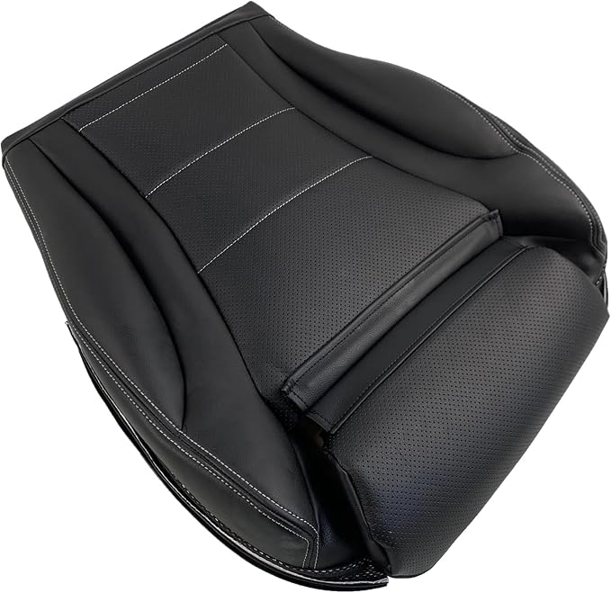 Driver Side Bottom Leather Replacement for 2015-2021 Mercedes Benz C300 Seat Cover (Black)