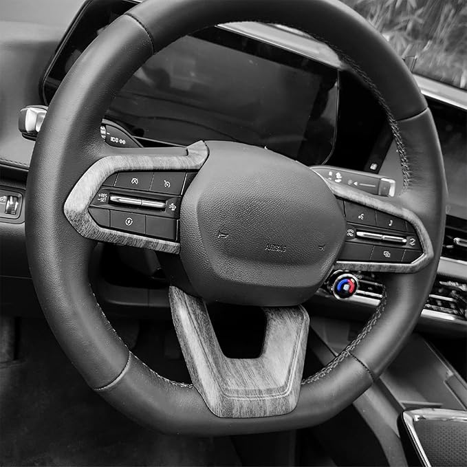 Premium Car Steering Wheel Handle Frame Cover, Compatible with Chevy Equinox 2025-2026 Accessories– Anti-Slip, Universal Fit, Easy Install & Luxury Upgrade Accessories (Wood Grain)