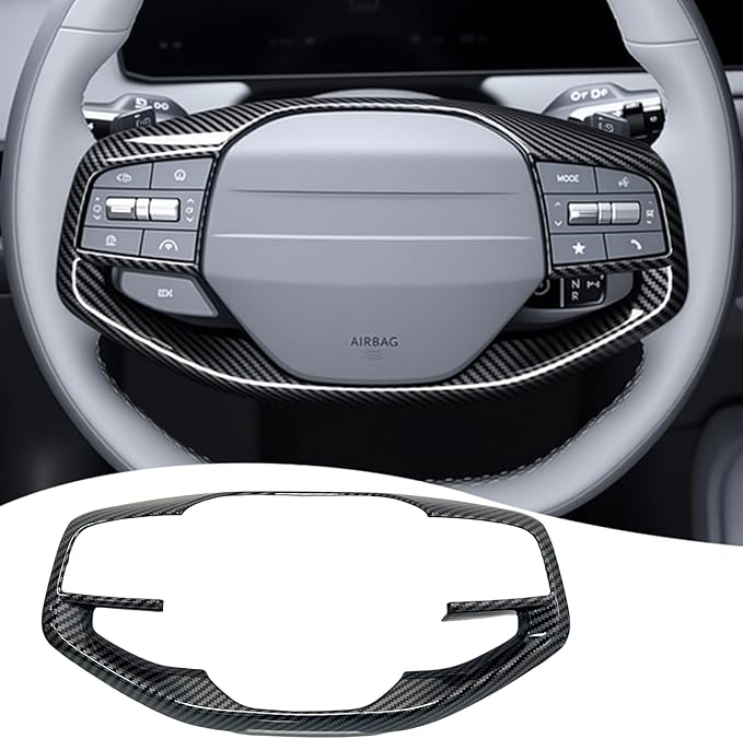 Steering wheel button frame,For Kia Sportage 2026，Kia K4 2025,Kia EV6 2025,Kia EV3 2025 2026 - ABS Carbon Fiber Steering Wheel Frame,Steering Wheel Button cover Accessories(NOT FIT GT-Line Model