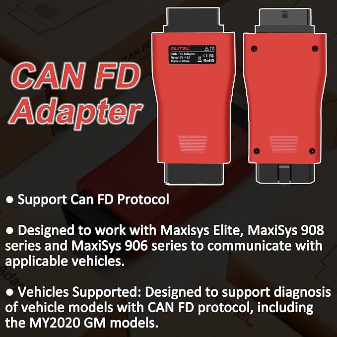 Autel CAN FD Adapter Support CAN FD Protocol for GM 2020+ for Ford for Chevrolet for Lincoln Compatible MaxiFlash Elite J2534-VCI VCI100 VCI Mini Maxisys Elite 908 Series 906 Series