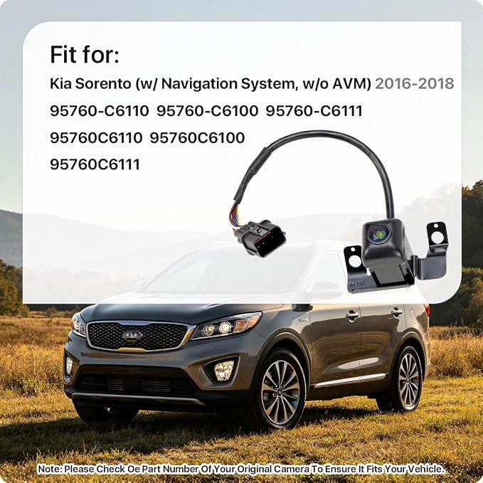 95760-C6110 Rear View Camera Replacement for Kia Sorento w/o AVM, w/Navigation System 2016-2018, OE Backup Cam Replaces 95760-C6100 95760-C6111 95760C6110 95760C6100 95760C6111 by GreenYi