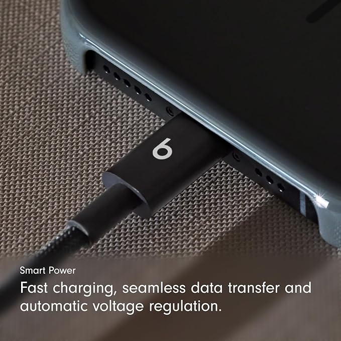 Beats USB-C to USB-C Woven Cable 2 Pack Fast Charging Durable/Tangle-Free Compatible Charger for Apple & Android Devices (1.5 m, 5 ft) - Bolt Black