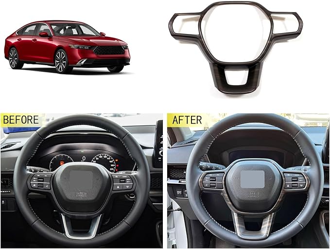 Interior Button Panel Cover Trims Surround Frame Cover Trim Compatible with Honda Accord 2023 2024 Interior Car Accessories ABS 1PC(Peach Wood Style)