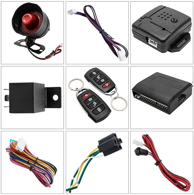 MASO Universal Car Vehicle Burglar Protection System Alarm Security+2 Remote Control