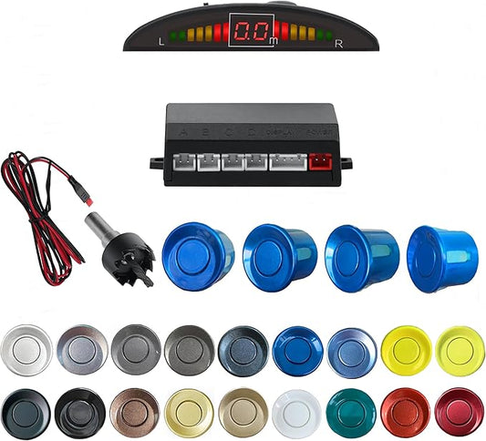 Parking Sensor Kit Backup Sensor Kit Reverse Sensor for Car 18 Color Options for Probes Adjustable Alarm Volume Professional Sensore de Reversa para Carro Safe Driving Assistant（Blue）