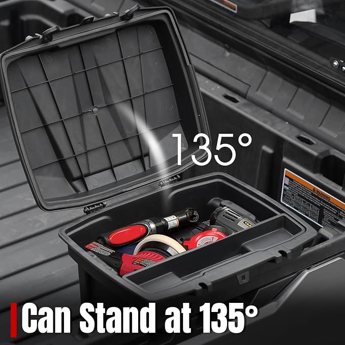 A & UTV PRO Bed Storage Box for Can Am Defender, HD10 HD9 HD8 HD5 Max/Can Am Commander, Compatible with Can-Am Defender 2016-2026 Accessories Removable Tool Box Rear Cargo Box