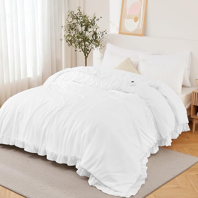Heated Comforter Blanket with Ruffle, Wireless LCD Controller Electric Quilt - Fast Heating, Overheat Protection, ETL Certified, Machine Washable