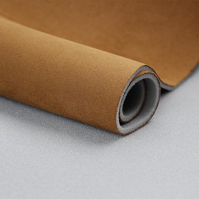 Suede Headliner Fabric with Foam Backing - Black Suede Headliner Material for Car/Truck/SUV/RV Roof, Home Repair/DIY Headliner Material Automotive Headliner Fabric (Tan, 96"×60“)