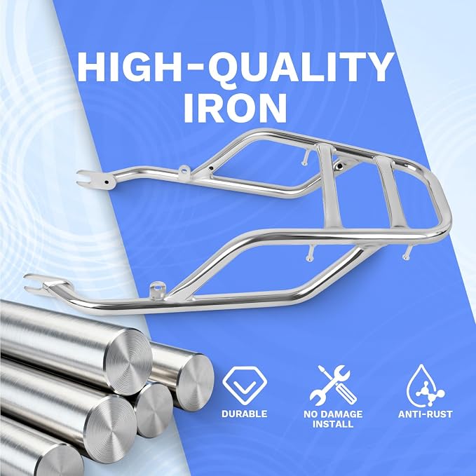 CHIFUN Rear Luggage Rack for Kawasaki W800 2020-2023, W800 ABS 2024-2026, W800 Cafe 2019-2020, Steel Motorcycle Luggage Shelf Bracket Cargo Rack Replacement (Chrome)