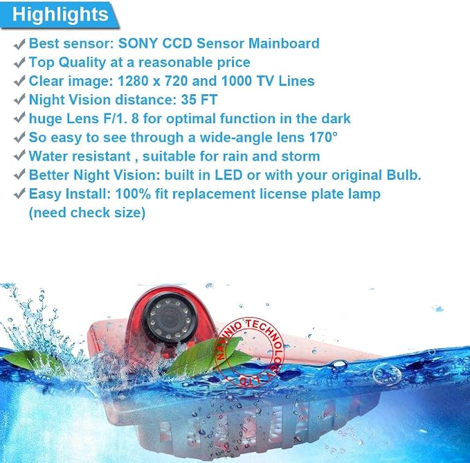 Car Third Roof Top Mount Brake Lamp Camera Brake Light Rear View Backup Camera for Nissan NV400 AB2010 Opel Vauxhall Movano ab 2010 Renault Master ab 2010