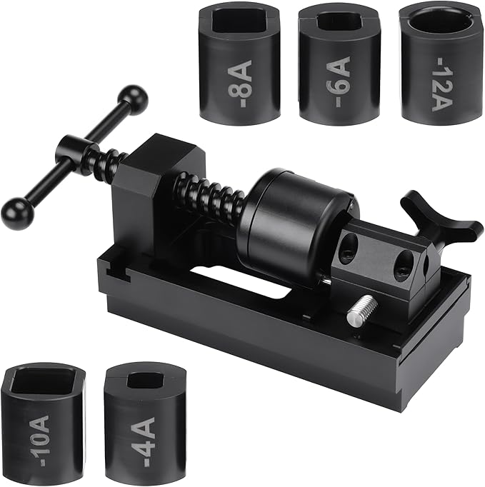 Fuel Line Fittings Installation Tool Set with 4AN 6AN 8AN 10AN 12AN Connector, Auto Hose Pipe Fuel Line Installation/Removal Tool Kit, AN Hose Fitting Connect/Disconnect Tools