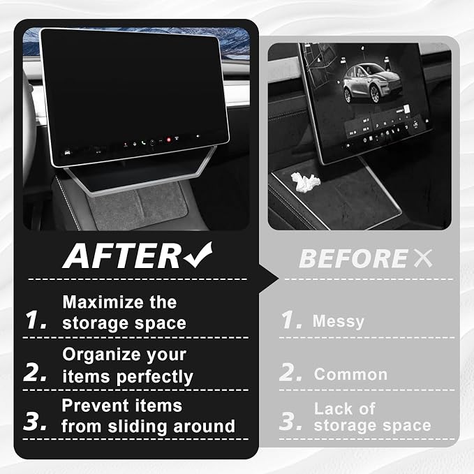 BestEvMod for 2026 2025 Tesla Model Y Juniper (Standard, Premium & Performance) /2026 2025 2024 Model 3 Highland Upgrade Under Screen Storage Strong Magnet Install OEM Design Protective Edge