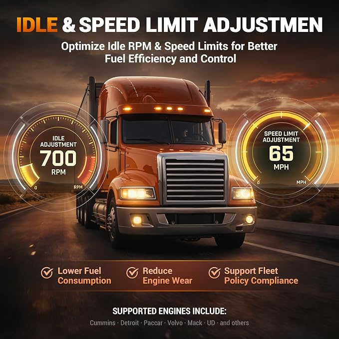ANCEL HD8000 Heavy Duty Truck Diagnostic Scanner, Advanced Diesel Scanner with DPF Regen, Idle & Speed Limit Adjustment, Full-System ECU Diagnostics, Lifetime Free Updates