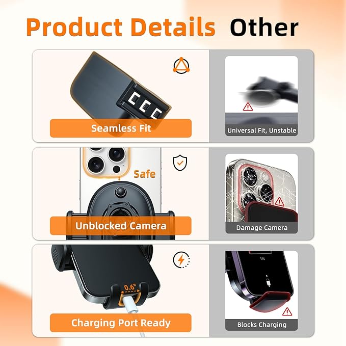 Phone Holder for Rav4 (2013-2018), 360° Adjustable Dashboard Phone Mount, Hands Free Mobile Holder for Toyota Rav4, Car Mount for iPhone, Samsung & Android, Uber Accessories, Car Gifts for Men