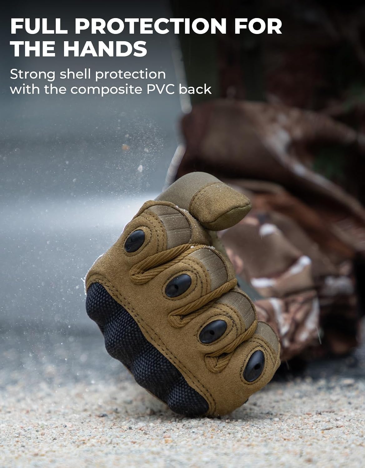 KEMIMOTO Tactical Gloves for Men, Touchscreen Motorcycle Gloves with Hard Shell & Palm Padding for Sports Motorcycle Cycling Tactical Airsoft Paintball Hunting Hiking Camping Climbing