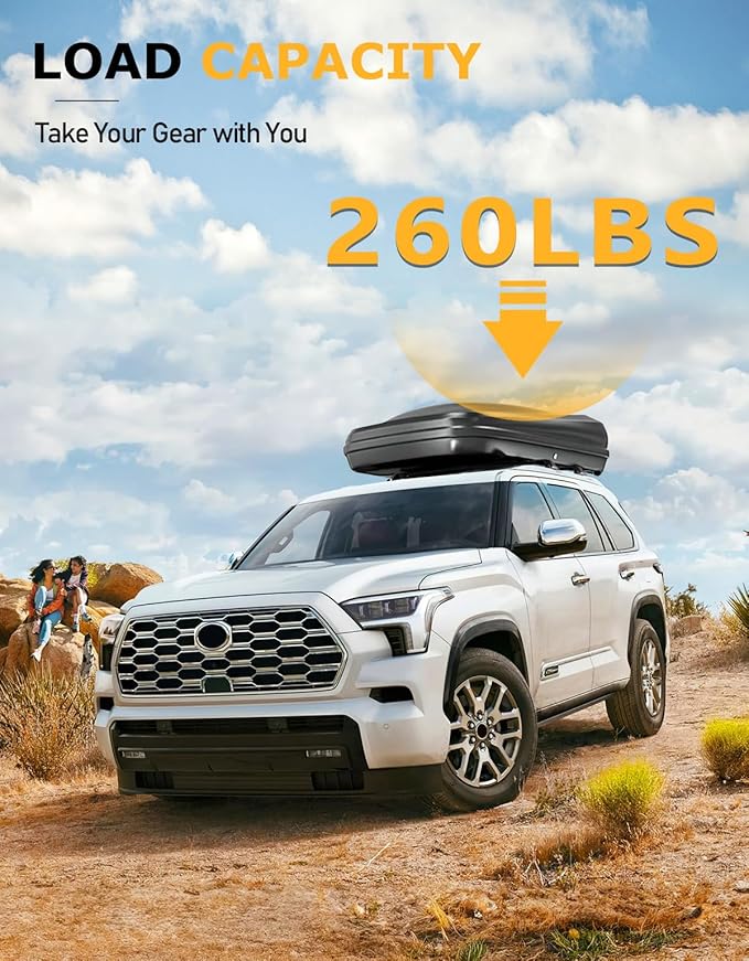 Tuyoung 260lbs Lockable Roof Rack Cross Bars Compatible with Toyota Sequoia 2023-2026 with Flush Rails，Aluminum Roof Rails Crossbars Cargo Bars Canoe Kayak Car Snowboard Rooftop Cargo Carrier Luggage