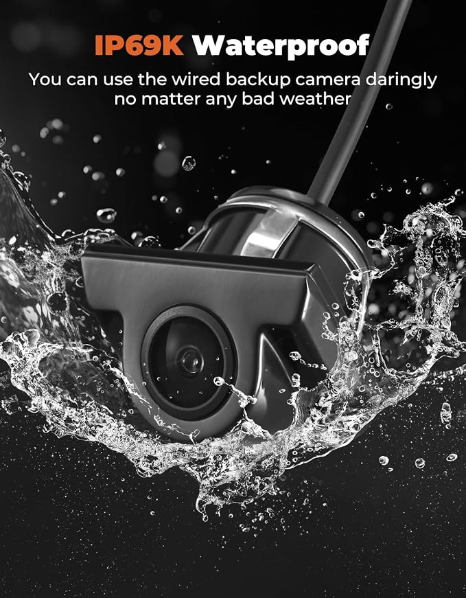KEMIMOTO Rear Camera UTV Reverse Camera Compatible with Kawasaki Teryx KRX 1000 2020-2024 170 Degree Wide View Wired Backup Camera 480P Clear Night Vision Rear View Waterproof Replace OEM 99994-1725