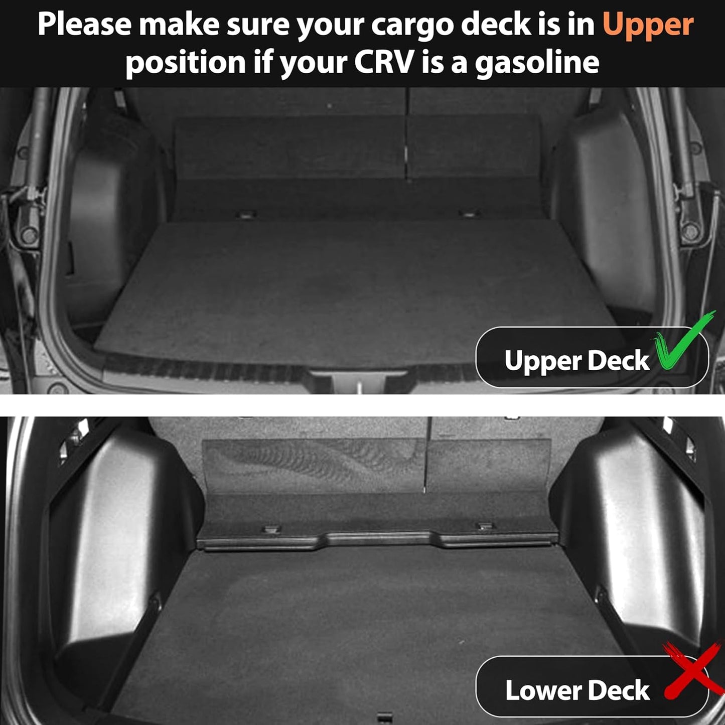 Auxko All Weather Floor Mats Upper Cargo Mat Fit for Honda CR-V 2023 2024 2025 2026(Include Hybrid) TPE Rubber Liners CRV Accessories Odorless Anti-Slip Floor Mats Cargo Mat for Upper Position