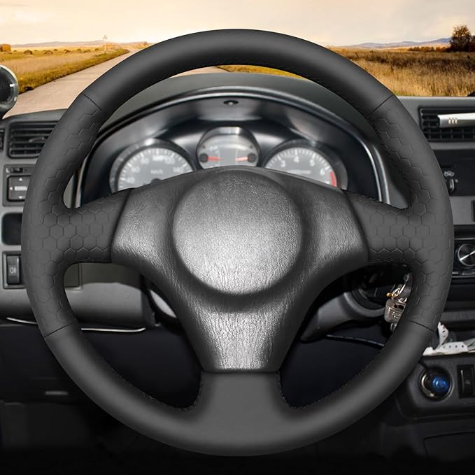 MEWANT Hand Stitch Steering Wheel Cover for Toyota RAV4 1998-2003 / Celica 1999-2006 / Corolla 2003-2008 / Matrix 2002-2008 / MR2 1999-2007 / Supra/Caldina, Custom Fit DIY Wrap Interior Accessories