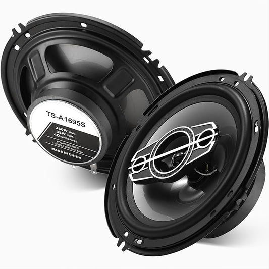 6" 4-Way Dome Tweeters Coaxial Car Speakers, 350 Watts Car Audio Speakers with PEI Dome Tweeters, 4 Ohm Vehicle Coaxial Speaker for Universal Car Stereo Speaker Replacement (Pair)