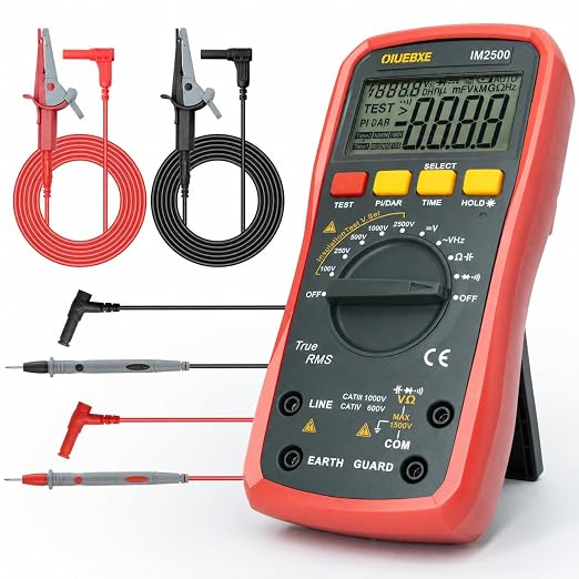 2500V Megohmmeter & True RMS Multimeter for HVAC, Motors, Compressors & Industrial Electrical Testing, Auto-Ranging Insulation Tester up to 50GΩ,IM2500