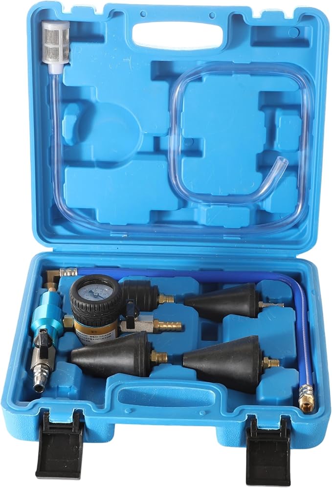 Coolant Vacuum Refill Kit, Vacuum Coolant Refill Kit with Pressure Gauge, 5 Sizes Adapters, Cooling System Vacuum Purge & Refill Kit for Most Vehicles