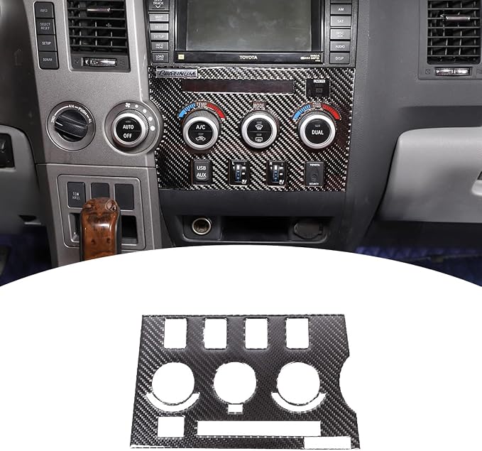 Air Conditioner Adjustment Switch Panel Sticker Fit for Toyota Tundra 2007-2013 Real Carbon Fiber Car Interior Accessories