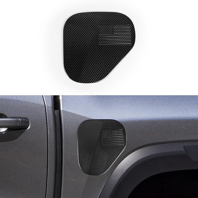 Car ABS Carbon Fiber Exterior Fuel Filler Door Gas Tank Cap Cover Interior Trim Decal for Chevy Colorado 2023 2024 2025 2026 Accessories