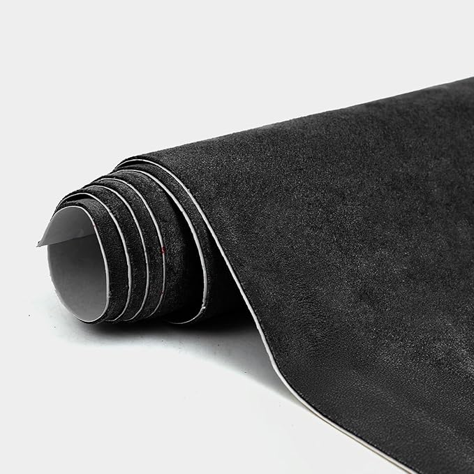 Premium Black Suede Fabric Wrap - 16x59 inch Suede Wrap for Car Interior - Self-Adhesive Microfiber and Synthetic Leather, Stretchable Interior Film for Car and Home Decor