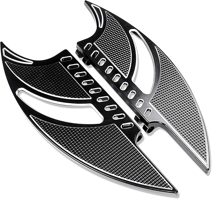 Motorcycle Driver Floorboard Front Rider Footboards Pedal CNC Foot Pegs Fit For Harley Touring Road King Road Glide Electra Glide Street Glide 1986-2025 Softail Dyna (Black)
