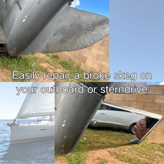 27061 Outboard Skeg Protector Guard for Mercury 75-175 HP Motor | SeaSierra-5004 Lower Unit Skeg Cover, Damage Repair, 75 90 115 135 140 150 175 HP, Marine Grade 316 Stainless Steel