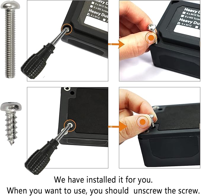 300A Bus Bar 12V Waterproof Marine Bus Bar Heavy Duty Module Design Power Distribution Block with 4 X M8(5/16") Terminal Studs Battery Bus Bar for Marine Car RV Truck Solar Systems (Black)