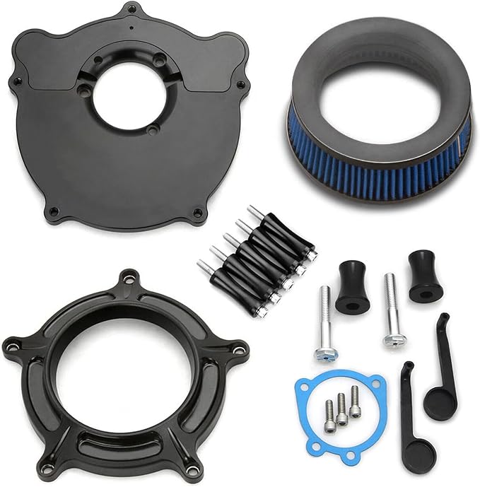 For harley davidson air cleaner filter sportster Touring street glide road king electra Dyna Softail motorcycle air intake (Black-Blue filter-01, B-For Softail/Dyna 1993-2015)