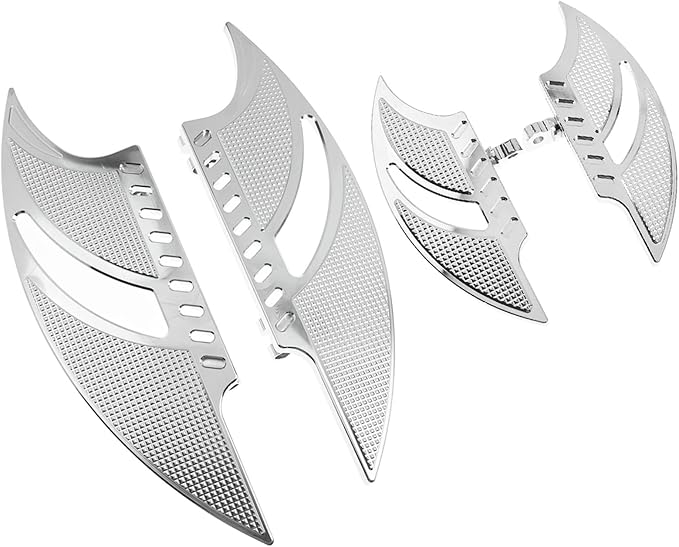 Motorcycle Floorboards Set Driver Passenger Footboards Front Rear Foot Pegs Fit For Harley Touring Road Glide Electra Glide Street Glide Softail Dyna (Chrome)