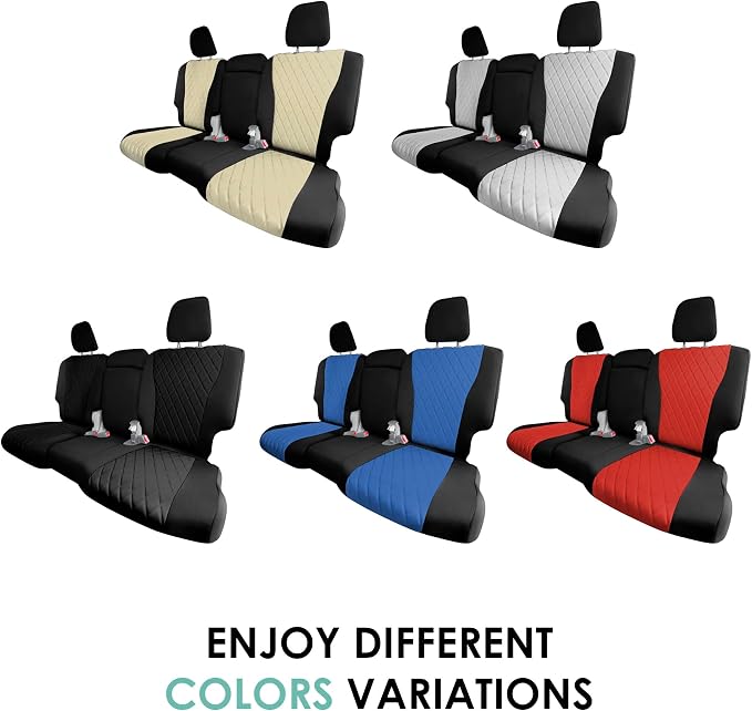 FH Group Custom Fit Car Seat Covers Specifically Made for 2016–2022 Honda Pilot, 2nd Row Set Red Ultraflex Neoprene, Waterproof Car Seat Cover, Honda Accessories