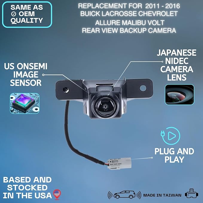 Backup Camera for 2011 2012 2013 2014 2015 2016 Buick Lacrosse Chevrolet | Allure Malibu Volt Replaces OE part 22883286 20860481 22923842, rear view reverse parking assist backup monitor hd