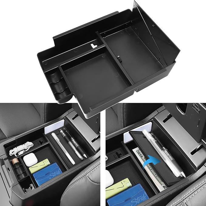 BIBLOZ Center Console Organizer(with Secret Compartment) for Toyota 4Runner 2010-2022 2023 2024 Accessories,Insert Armrest Console Tray