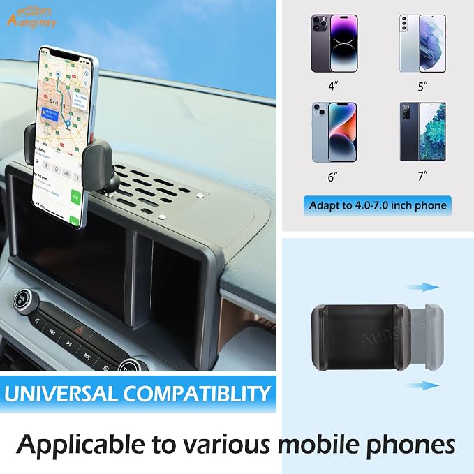 Aunginsy Center Console Dash Mount Phone Holder Compatible with Ford Maverick 2022 2023 2024, Car Dashboard Instrument Table Organizer Storage Tray Groove Panel Cell Mobile Phone Bracket Accessories