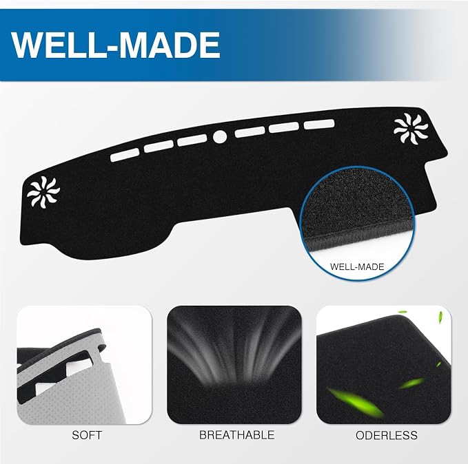 KUST Black Dash Cover for Toyota 4Runner 2010-2024 Non-Slip Dashboard Cover Accessories for Toyota 4Runner Custom Fit Dash Mat Sunshade Windshield No Glare