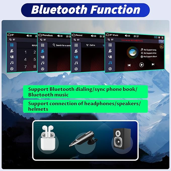5 Inch IPS Waterproof Portable Motorcycle CarPlay Screen with Wireless CarPlay&Android Auto,GPS Navigation,Bluetooth,EQ,TF Port,Voice Control,IP67 Waterproof