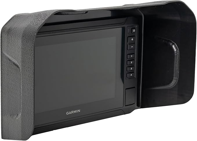 BerleyPro Garmin Fish Finder Visor — Sun Cover & Glare Reduction — Fits Echomap UHD/UHD2/Ultra, GPSMAP, Striker, Echomap Chirp & More — CNC Machined ASA Plastic