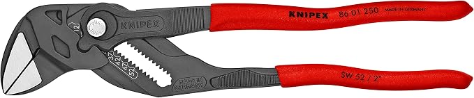 KNIPEX Tools - Pliers Wrench, Black Finish (8601250), 10-Inch & 86 09 250 V01 Tools - Jaw Protectors for New 10" Pliers Wrench 86 XX 250 (8609250V01)