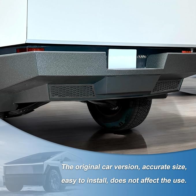 Carbon Fiber Rear Bumper Honeycomb Mesh Trim Cover Compatible with Tesla Cybertruck 2024-2026