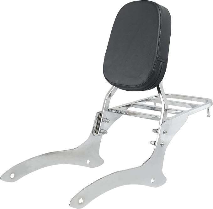 Sissy Bar & Rack Fits for Yamaha V Star XVS 1100 Classic Dragstar | Passenger Backrest & Luggage Rack 2000-2011 V Star XVS 1100 Classic Dragstar XVS 1100 Classic Chrome